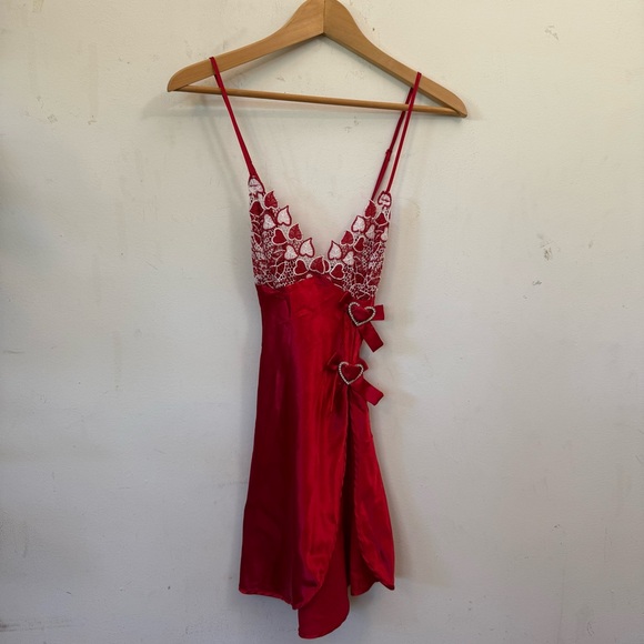 Frederick's of Hollywood Other - Frederick’s Elegant Red Lace Babydoll Slip Dress S